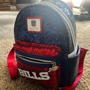Buffalo Bills Sequin Mini Loungefly Backpack